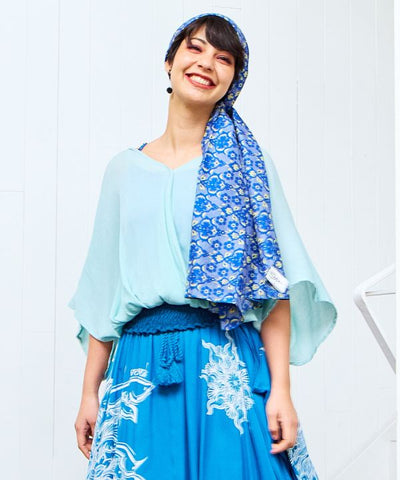 Bohemian Shirred Hem Top by AMINA - Ametsuchi