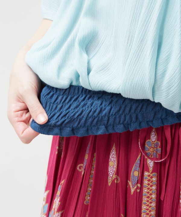 Bohemian Shirred Hem Top by AMINA - Ametsuchi