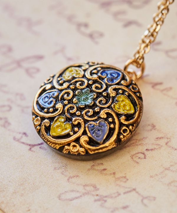 Czech Glass Button Necklace