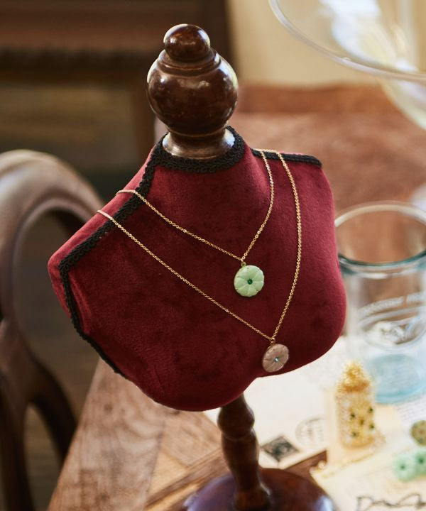 Czech Glass Button Necklace