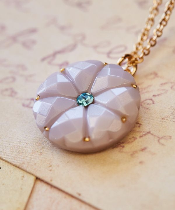 Czech Glass Button Necklace