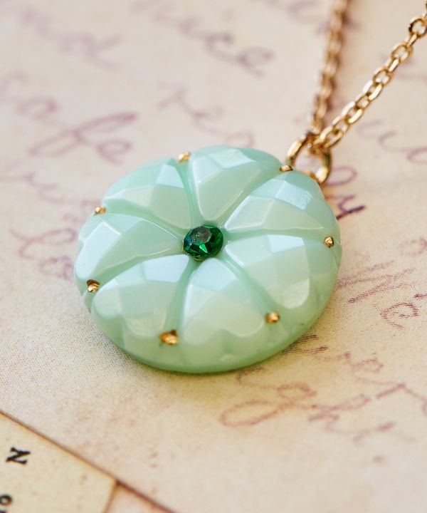 Czech Glass Button Necklace