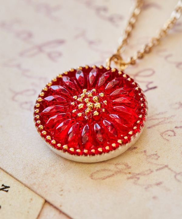 Czech Glass Button Necklace
