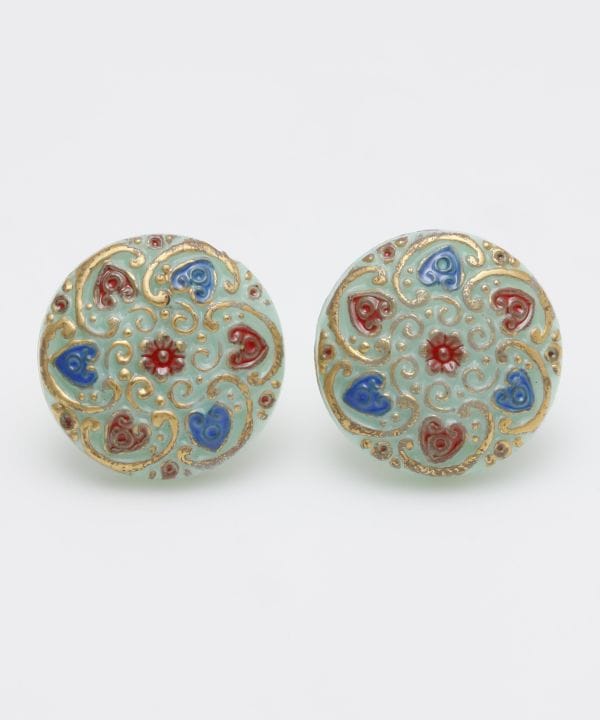 Czech Glass Button Stud Earrings