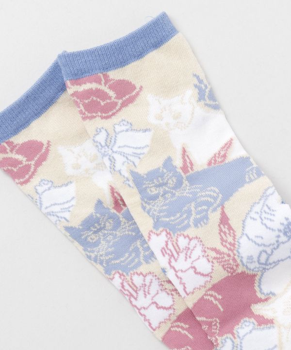 Tabi Socks - Neko to Hana 23-25cm Socks by Kaya - Ametsuchi