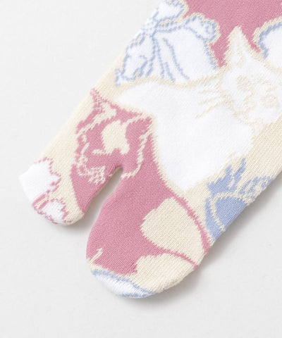 Tabi Socks - Neko to Hana 23-25cm Socks by Kaya - Ametsuchi