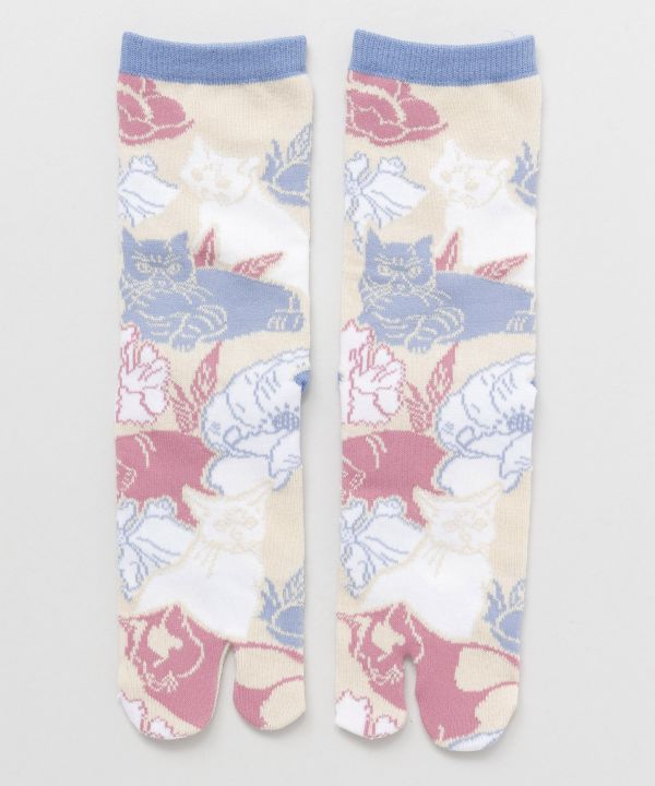 Tabi Socks - Neko to Hana 23-25cm Socks by Kaya - Ametsuchi