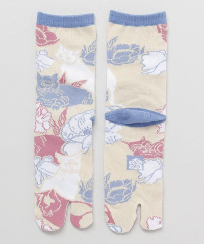 Tabi Socks - Neko to Hana 23-25cm Socks by Kaya - Ametsuchi