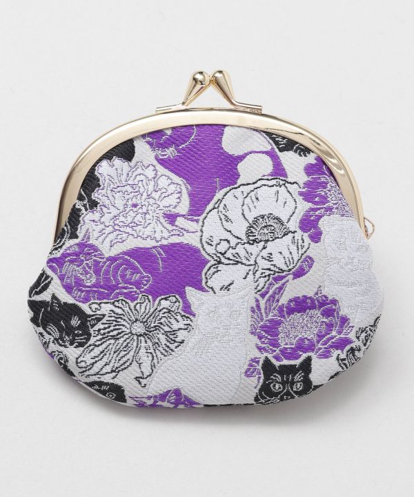 NEKO to HANA - GAMAGUCHI Round Pouch Bags & Purses by Kaya - Ametsuchi