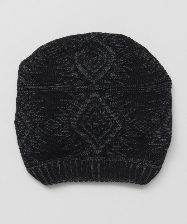 Geometric Pattern Jacquard Knit Beanie