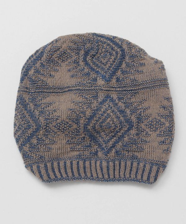 Geometric Pattern Jacquard Knit Beanie