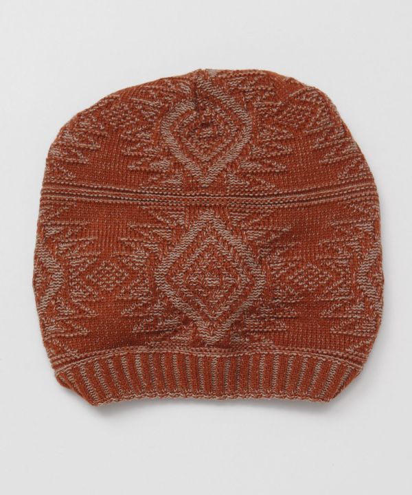 Geometric Pattern Jacquard Knit Beanie