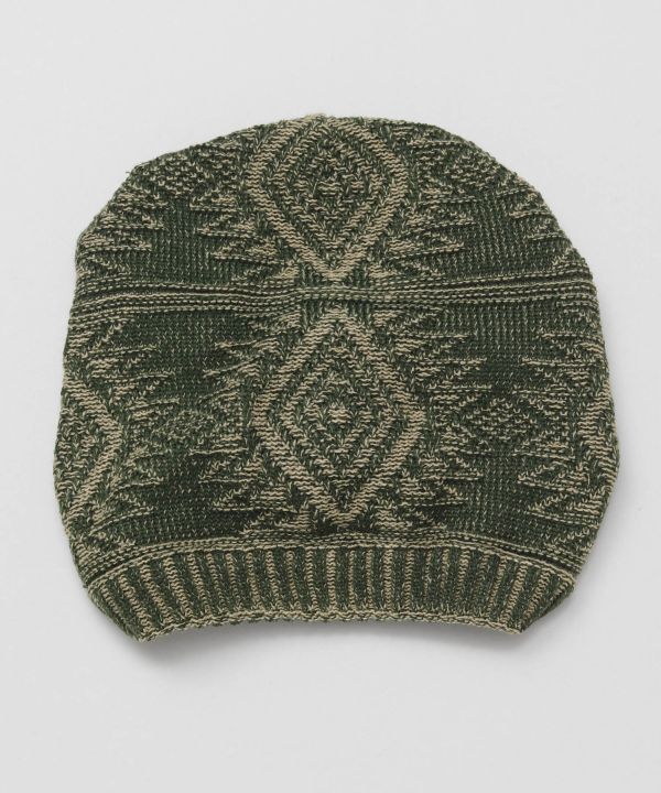 Geometric Pattern Jacquard Knit Beanie