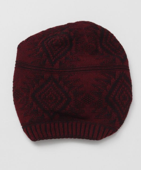 Geometric Pattern Jacquard Knit Beanie