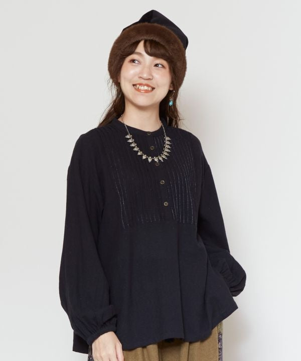 Bohemian Staple Pintuck Pullover Tops by AMINA - Ametsuchi