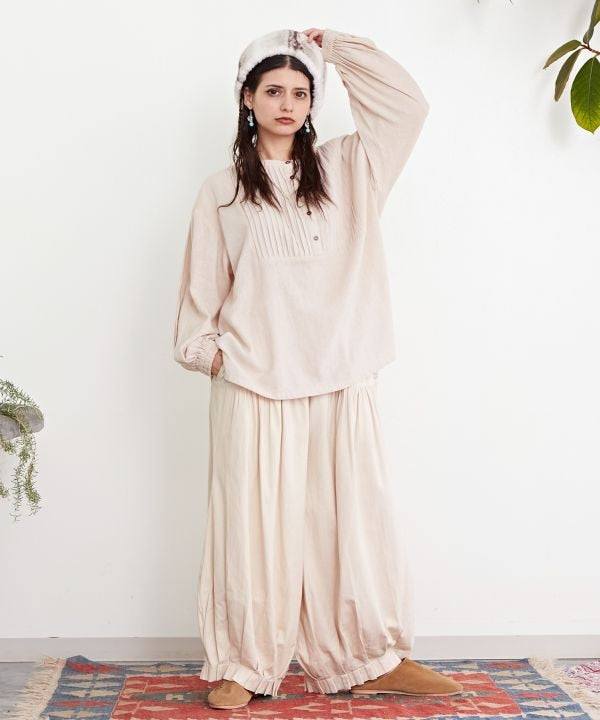 Bohemian Staple Pintuck Pullover Tops by AMINA - Ametsuchi