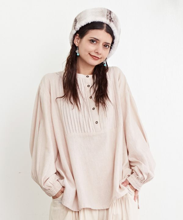 Bohemian Staple Pintuck Pullover Tops by AMINA - Ametsuchi