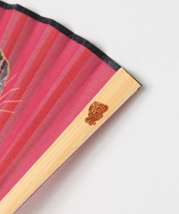 Ukiyoe Pattern Sensu Fan with Shoulder Strap by Kaya - Ametsuchi