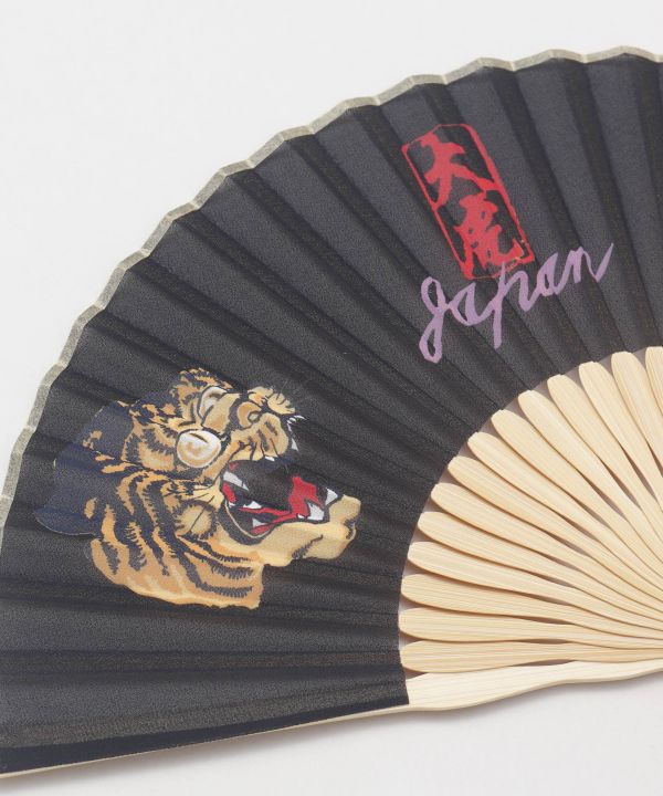 Ukiyoe Pattern Sensu Fan with Shoulder Strap by Kaya - Ametsuchi
