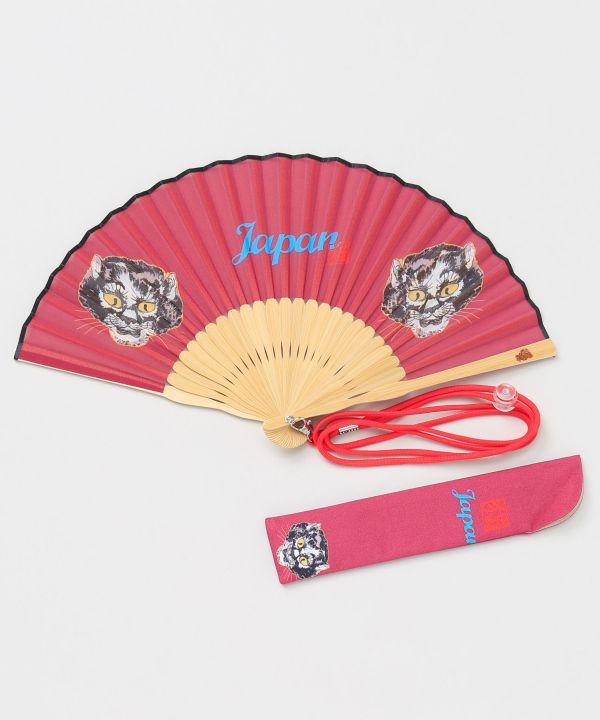 Ukiyoe Pattern Sensu Fan with Shoulder Strap by Kaya - Ametsuchi