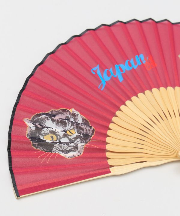 Ukiyoe Pattern Sensu Fan with Shoulder Strap by Kaya - Ametsuchi