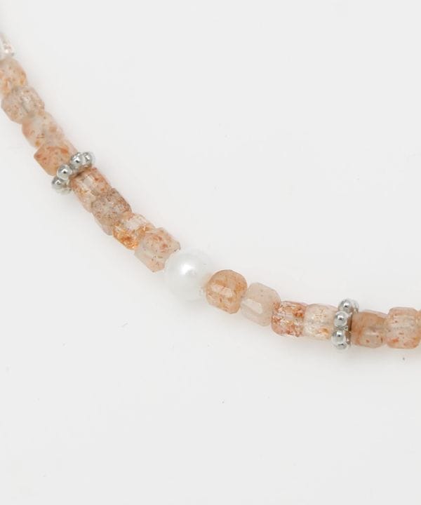 Square Shape Sunstone Beads Necklace Necklaces by 岩座 - Ametsuchi