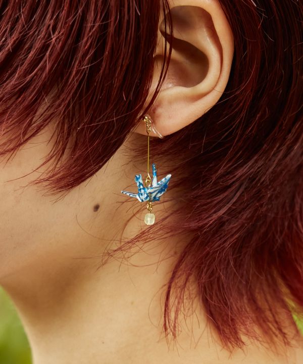 Origami Crane Clip Earrings Earrings by Kaya - Ametsuchi