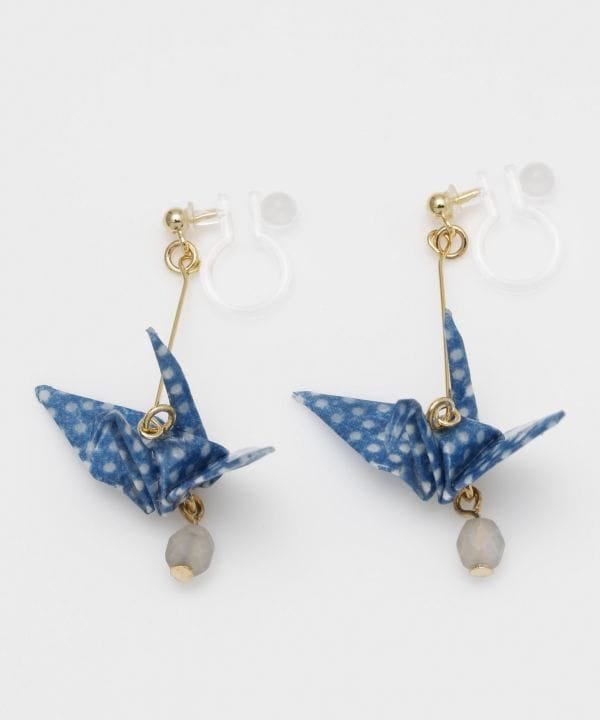 Origami Crane Clip Earrings Earrings by Kaya - Ametsuchi