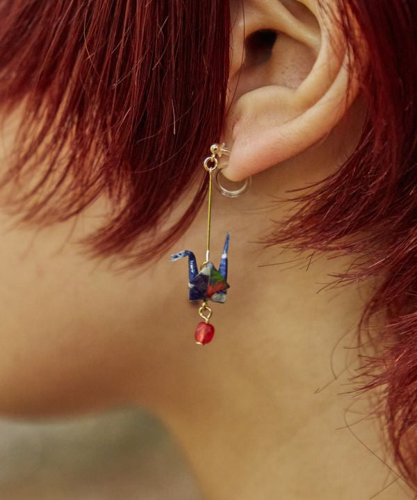 Origami Crane Clip Earrings Earrings by Kaya - Ametsuchi