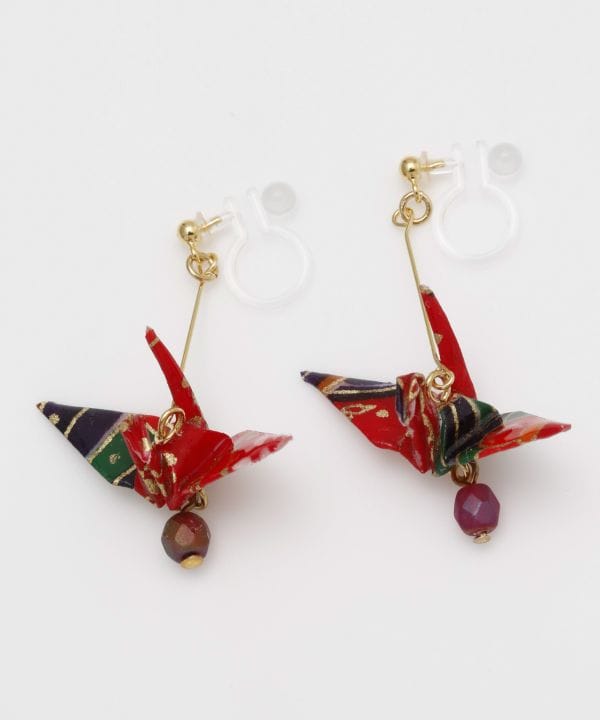 Origami Crane Clip Earrings Earrings by Kaya - Ametsuchi