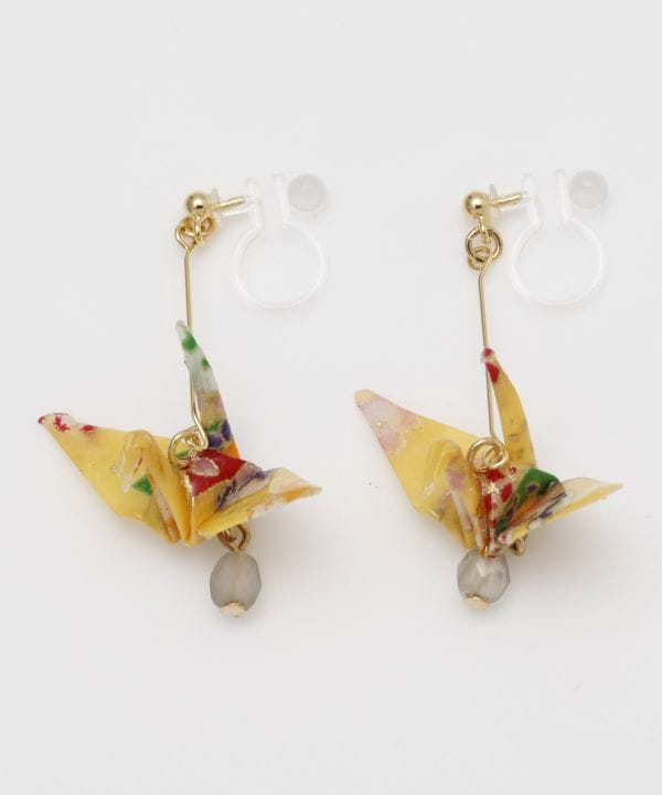 Origami Crane Clip Earrings Earrings by Kaya - Ametsuchi