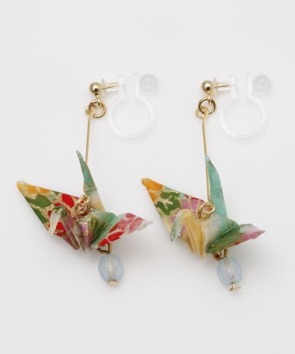 Origami Crane Clip Earrings Earrings by Kaya - Ametsuchi