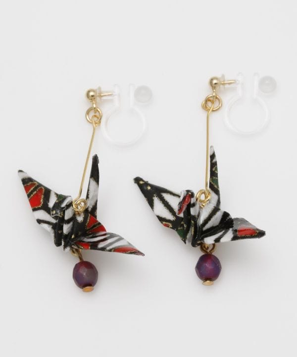 Origami Crane Clip Earrings Earrings by Kaya - Ametsuchi