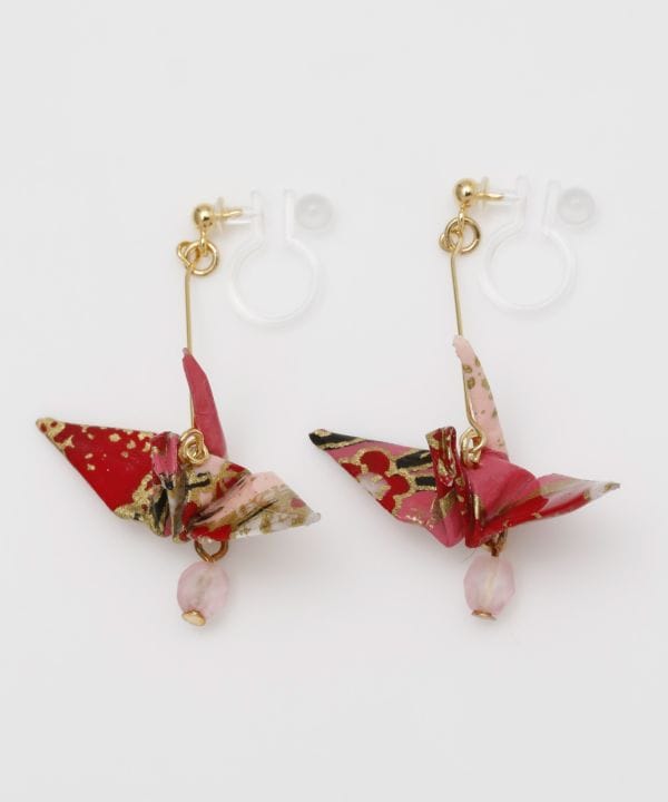 Origami Crane Clip Earrings Earrings by Kaya - Ametsuchi
