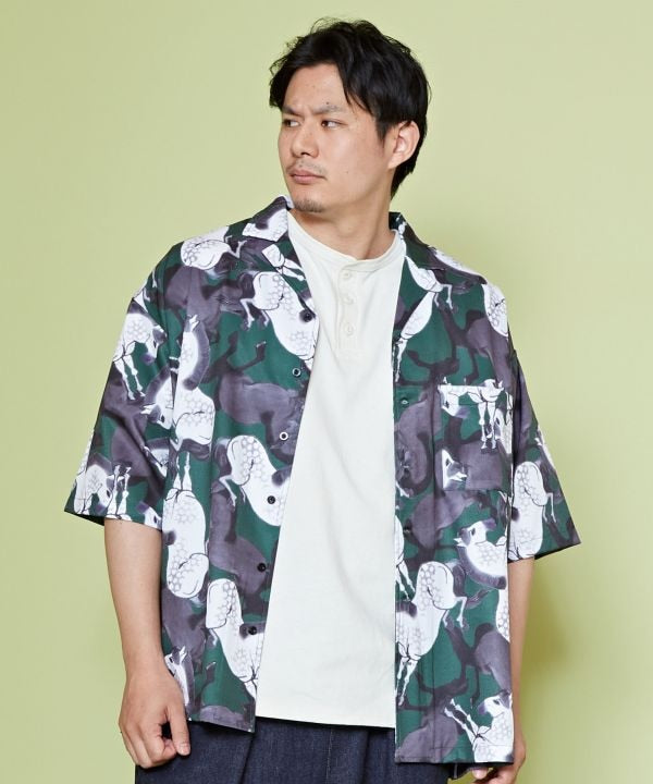 JUYORI - Men's Open Collar Shirt