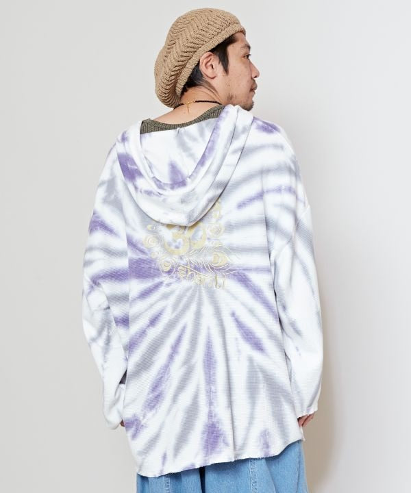 Tie Dye Waffle Long Sleeve Hoodie