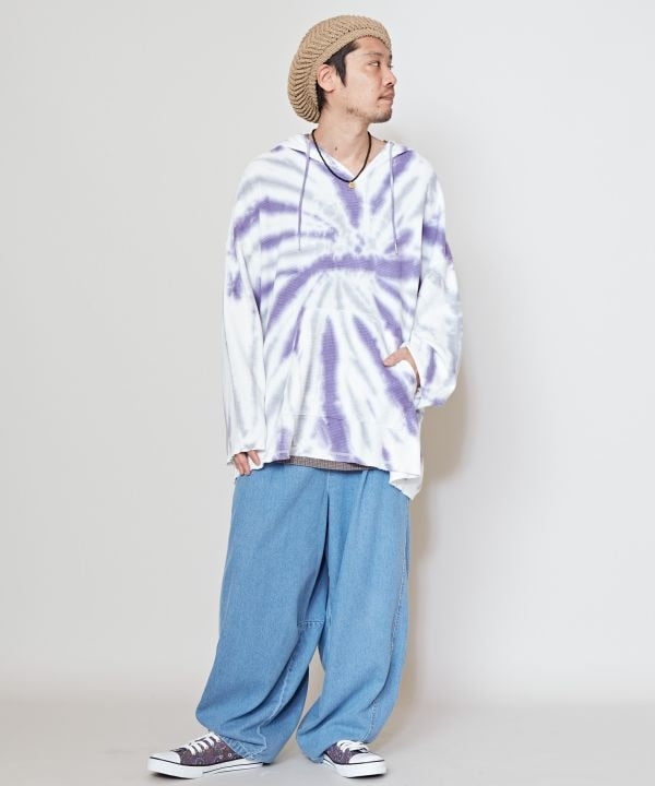 Tie Dye Waffle Long Sleeve Hoodie