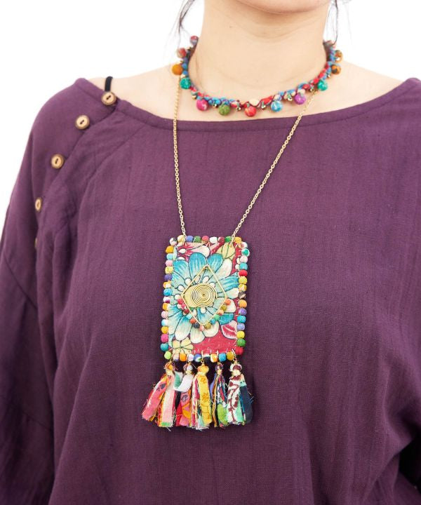 Multicoloured Necklace Necklaces by AMINA - Ametsuchi
