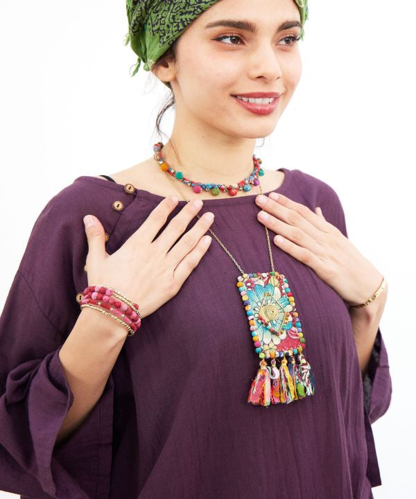 Multicoloured Necklace Necklaces by AMINA - Ametsuchi