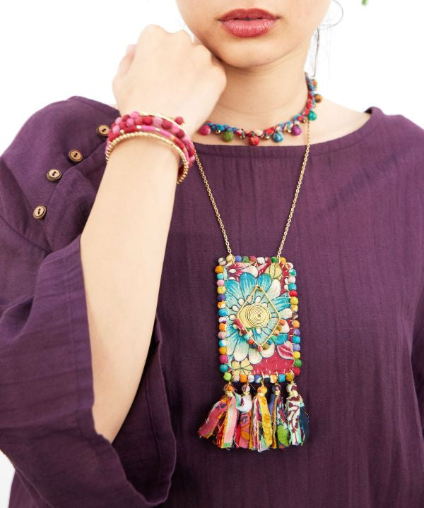 Multicoloured Necklace Necklaces by AMINA - Ametsuchi