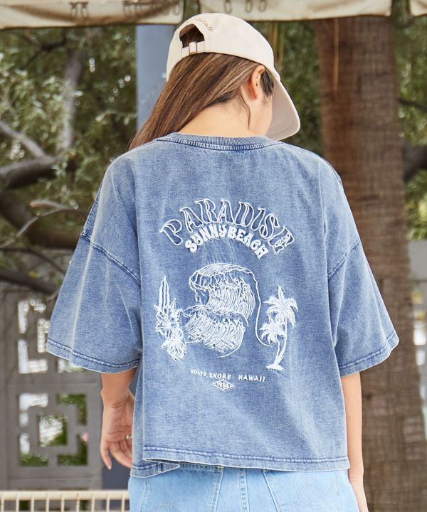 SURF＆Palms Washed T-Shirt