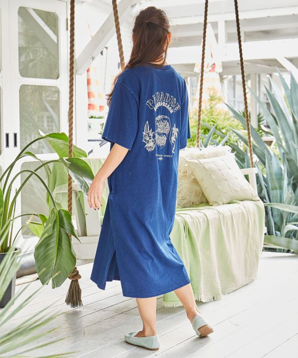 SURF＆Palms Washed T-Shirt Dress