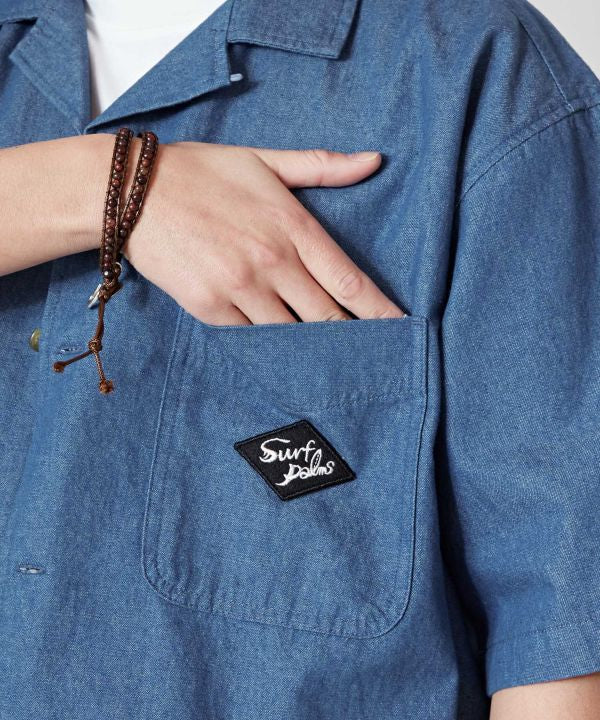 SURF＆Palms Open Collar Denim Shirt