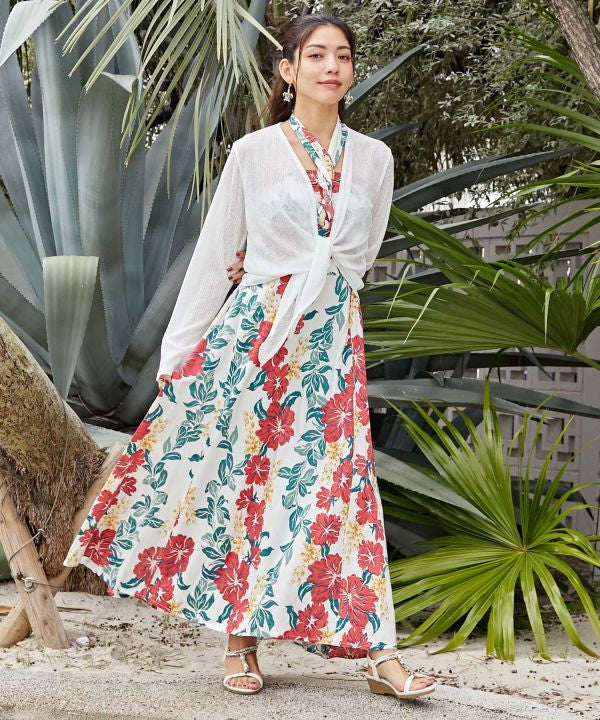 Hibiscus One-Piece Sash Skirt
