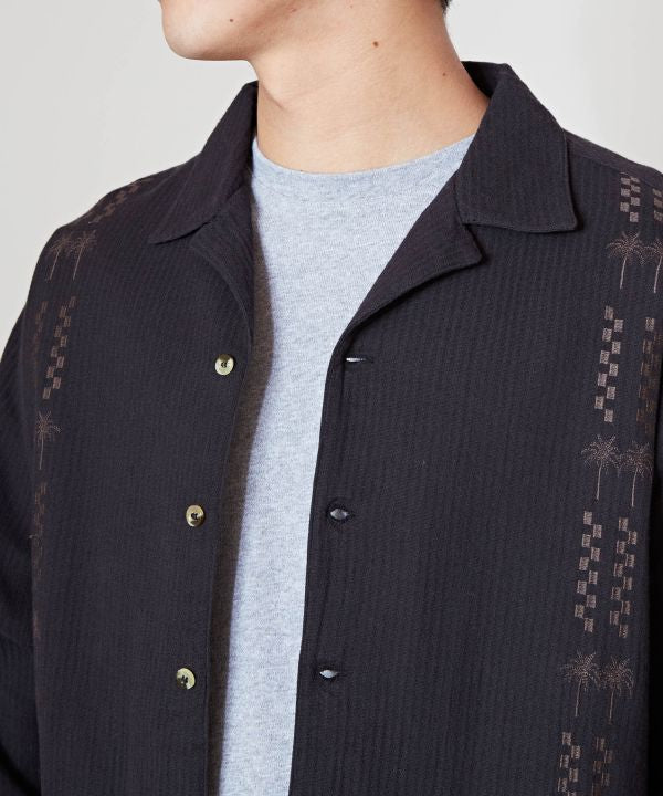 SURF＆Palms Cotton Open Collar Shirt