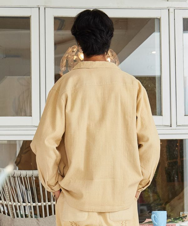 SURF＆Palms Cotton Open Collar Shirt