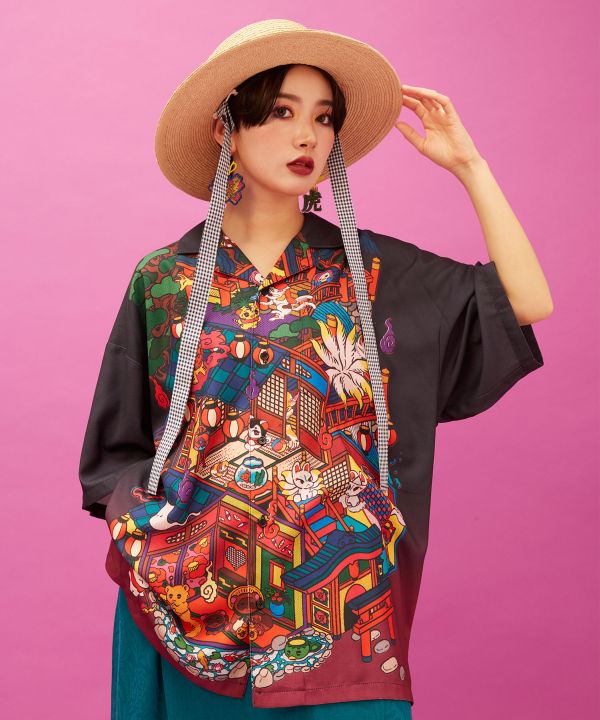 KAYA x NAKAMURA KYOKO - 来福 Shirt by Kaya - Ametsuchi