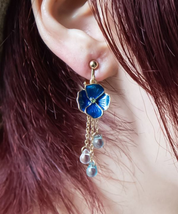 Poppy Blooming Clip Earrings