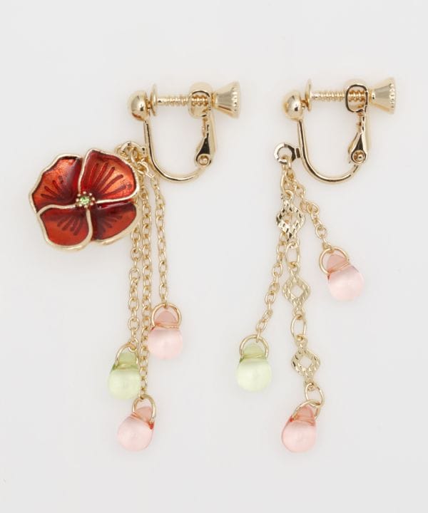 Poppy Blooming Clip Earrings