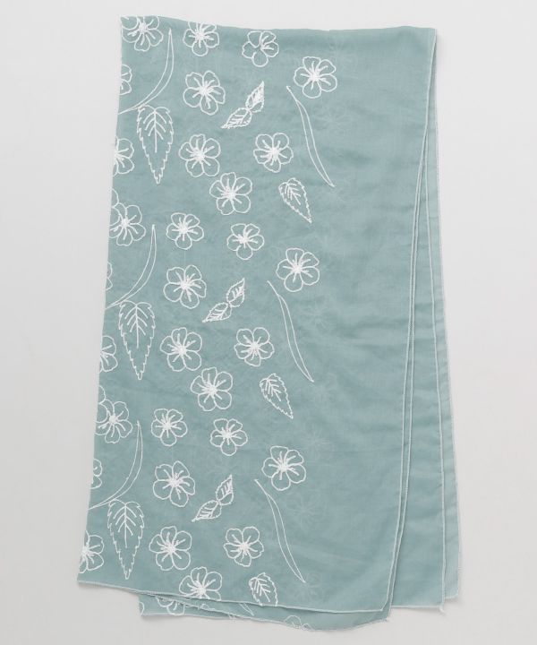 YAMABUKI Floral Embroidery Scarf